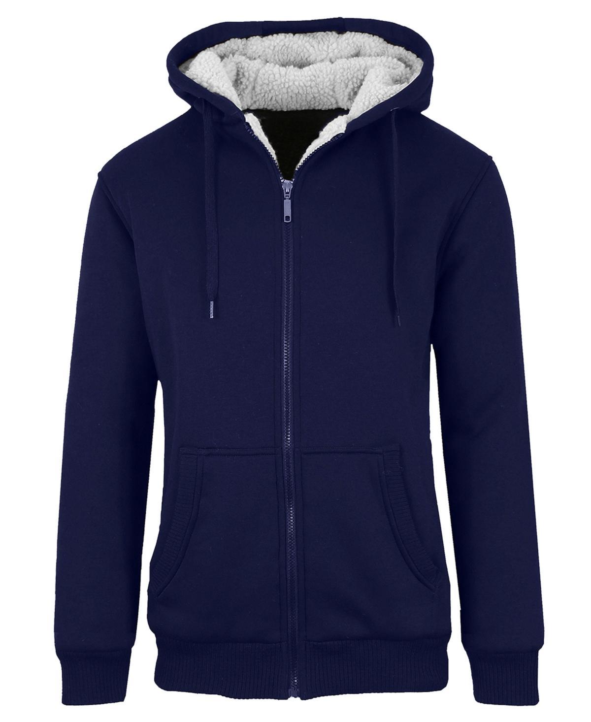 Q-Active Mens Modern Fit Sherpa Lined Fleece Zip-Up Hoodie Product Image