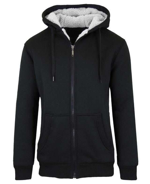 Q-Active Mens Modern Fit Sherpa Lined Fleece Zip-Up Hoodie Product Image