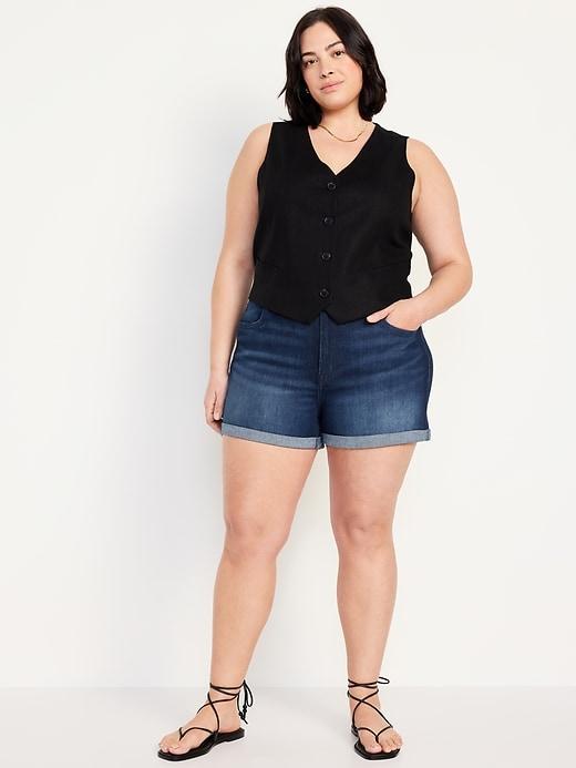 High-Waisted Wow Jean Shorts -- 3-inch inseam Product Image