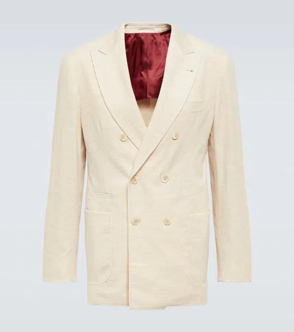 Cotton And Cashmere Corduroy Blazer In White product image