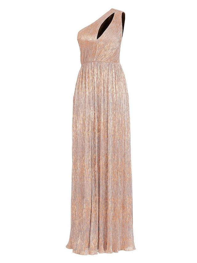 Dress the Population Kienna Metallic Cutout Detail One-Shoulder Gown Product Image