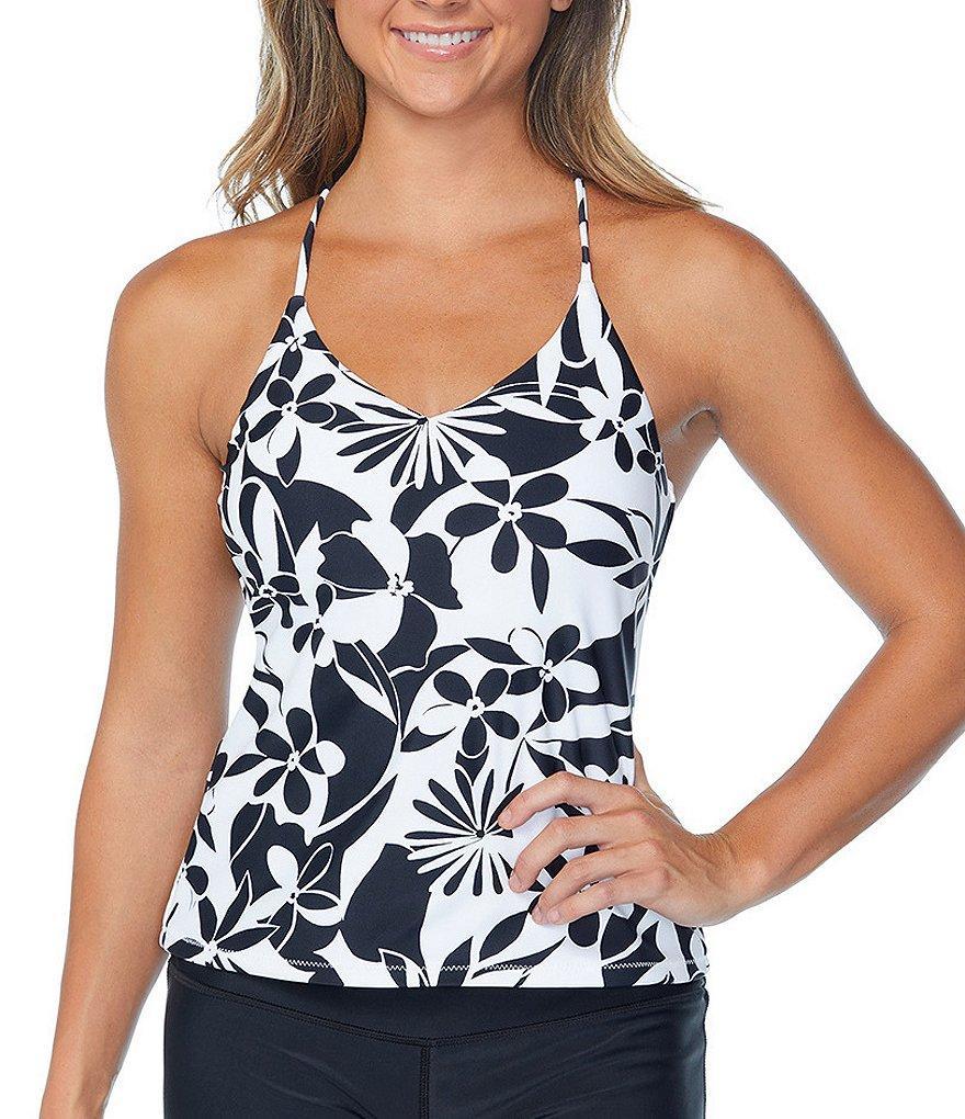 Raisins Acacia Noumea Printed V-Neck Cami Tankini Swim Top Product Image