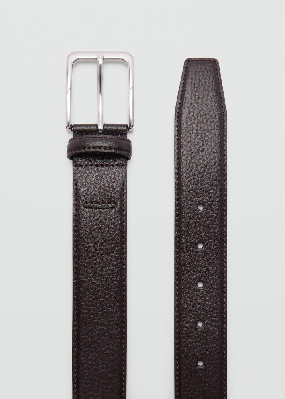 MANGO MAN - 100% tumbled leather belt brownMen Product Image