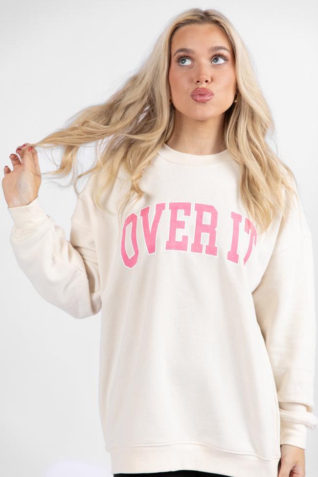 Over It Cream Oversized Graphic Sweatshirt Product Image