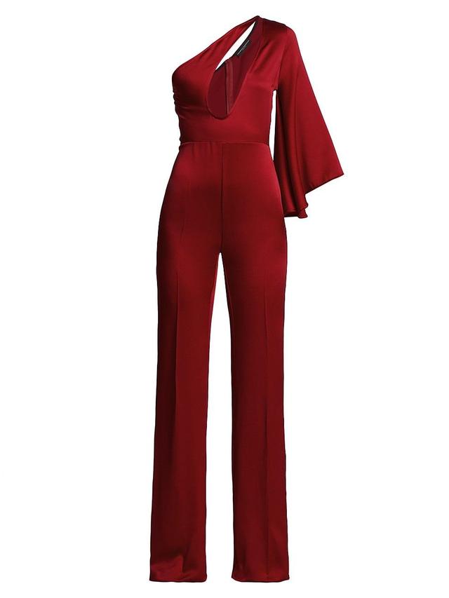 Womens Asymmetric Cut-Out One-Shoulder Jumpsuit Product Image