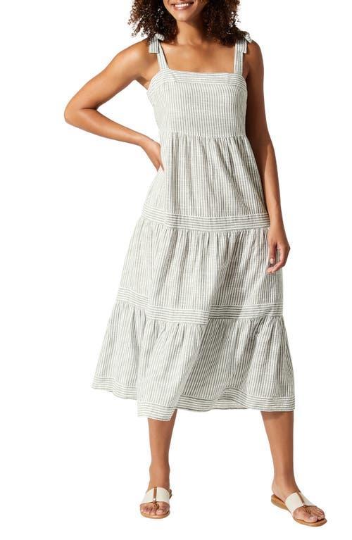 Tommy Bahama Shoreline Stampedripe Square Neck Dress (Tea Leaf) Women's Dress Product Image