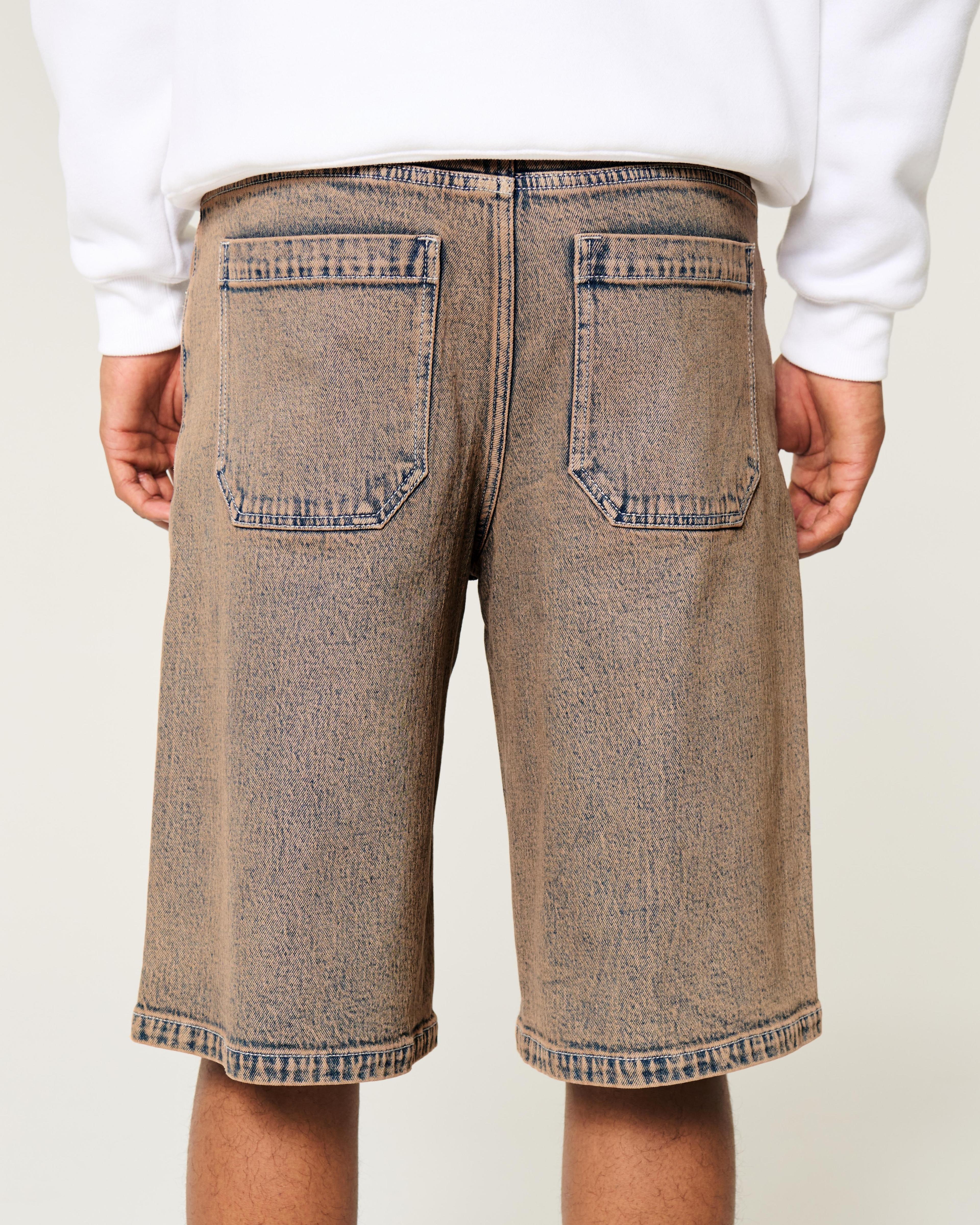 Medium Wash Super Baggy Denim Cargo Shorts Product Image