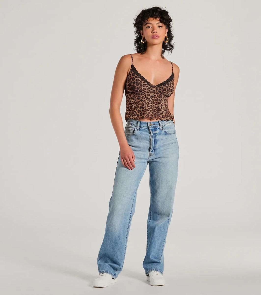 Purrfect Fit Leopard Print Mesh Top Product Image