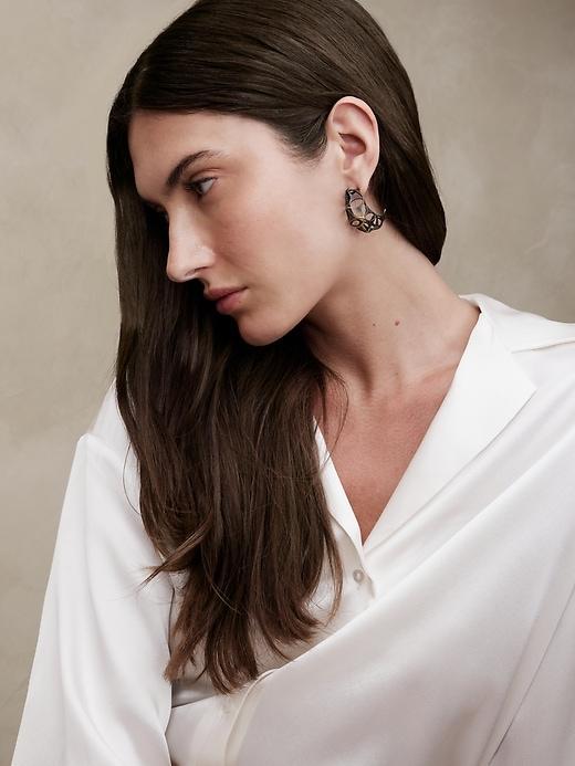 Cabochon Hoop Earrings &#124 Marina Massone Product Image