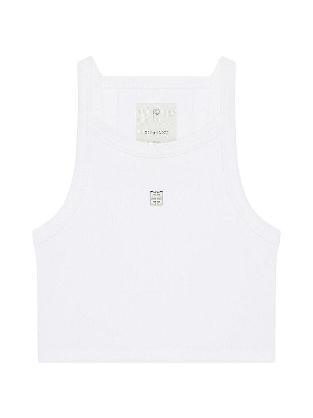 Womens Cropped Tank Top in Cotton with 4G Detail Product Image