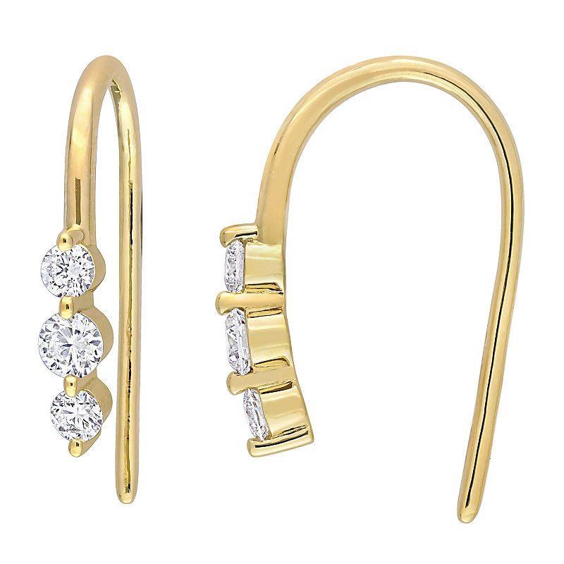 Stella Grace 18k Gold Over Sterling Silver 1/2 Carat T.W. Lab-Grown Diamond Hook Earrings, Womens, 18k Gold Plated Product Image