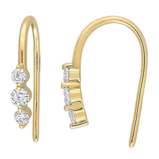 Stella Grace 18k Gold Over Sterling Silver 1/2 Carat T.W. Lab-Grown Diamond Hook Earrings, Womens, 18k Gold Plated Product Image