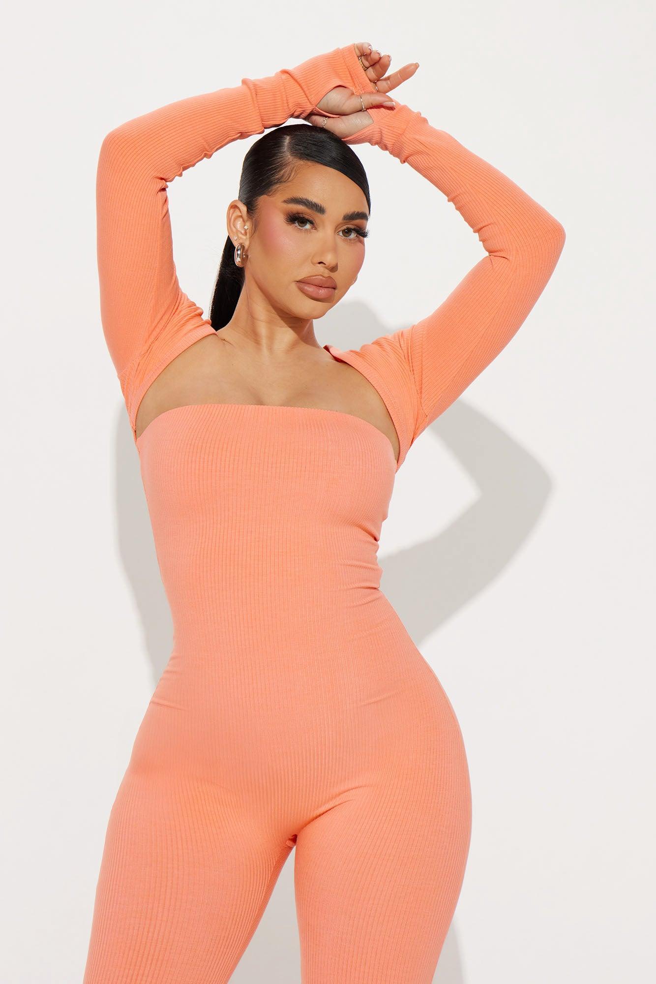 Jeanette Snatched Jumpsuit Set - Coral Product Image