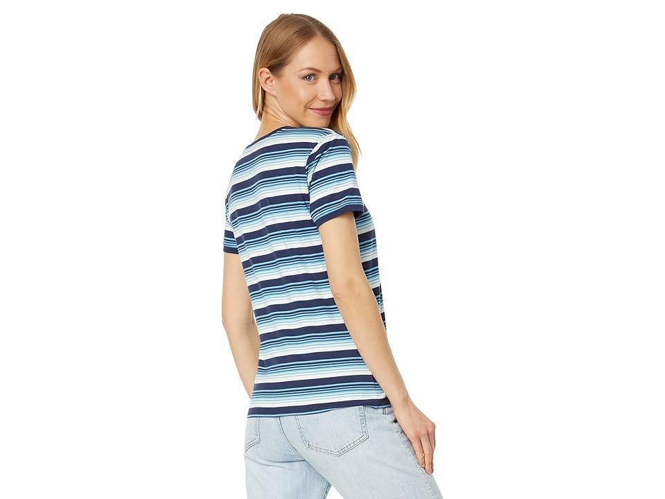 Pendleton Deschutes Ringer Tee (Blue Multi Stripe) Women's Clothing Product Image