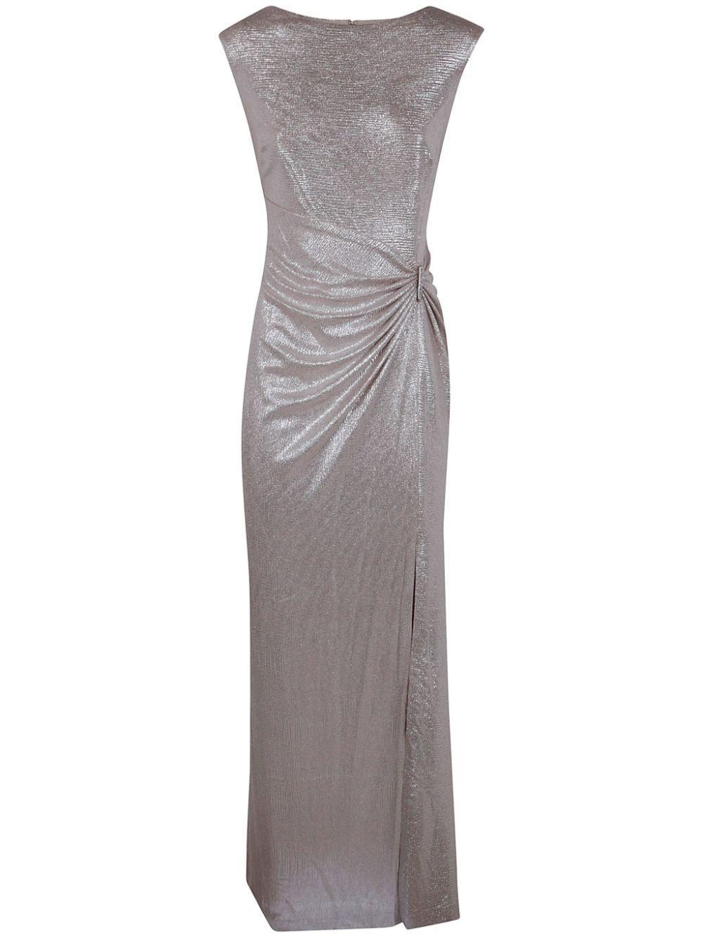 LAUREN RALPH LAUREN Metallic-finish Gown In Grey Product Image