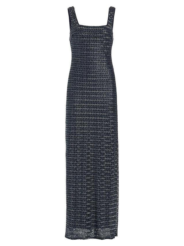 Sarai Beaded Square-Neck Column Gown Product Image