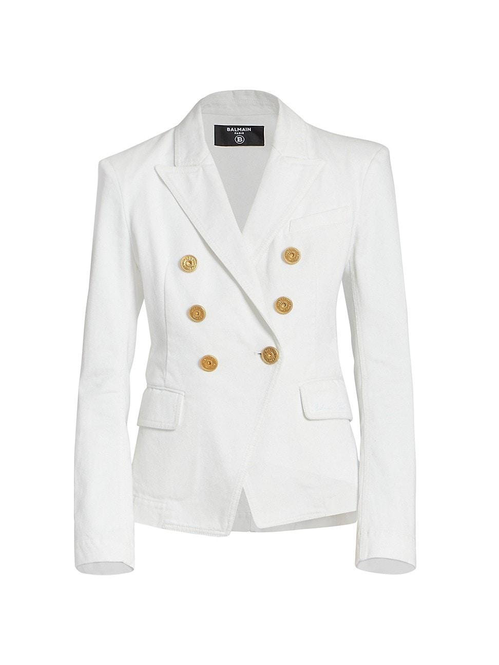 Womens Twill Double-Breasted Jacket Product Image