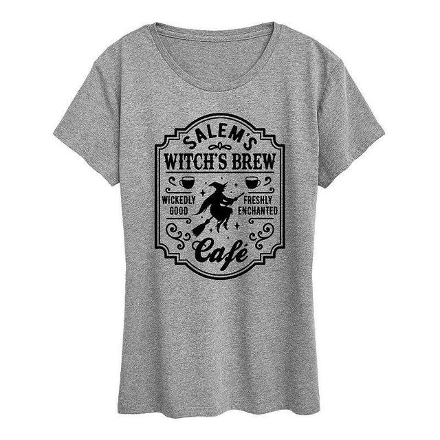 Womens Salems Witchs Brew Cafe Halloween Tee, Girls Product Image