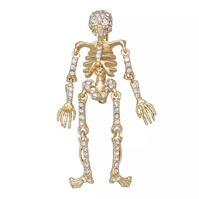 Napier Gold Tone Crystal Autumn Skeleton Pin, Womens, Clear Product Image