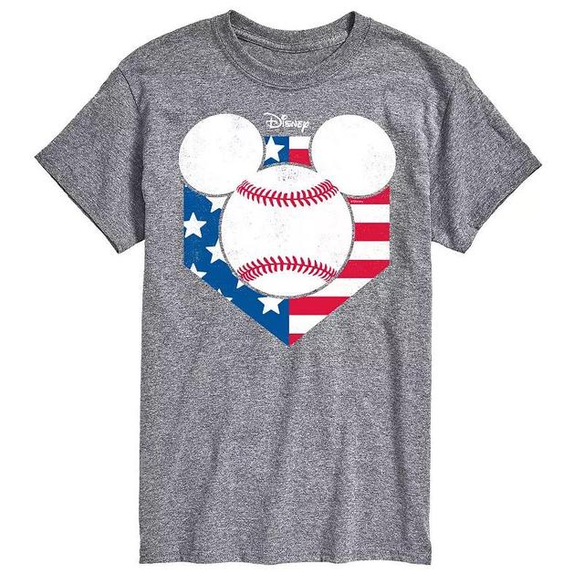 Disneys Mickey Mouse Big & Tall Baseball Flag Graphic Tee, Mens Product Image