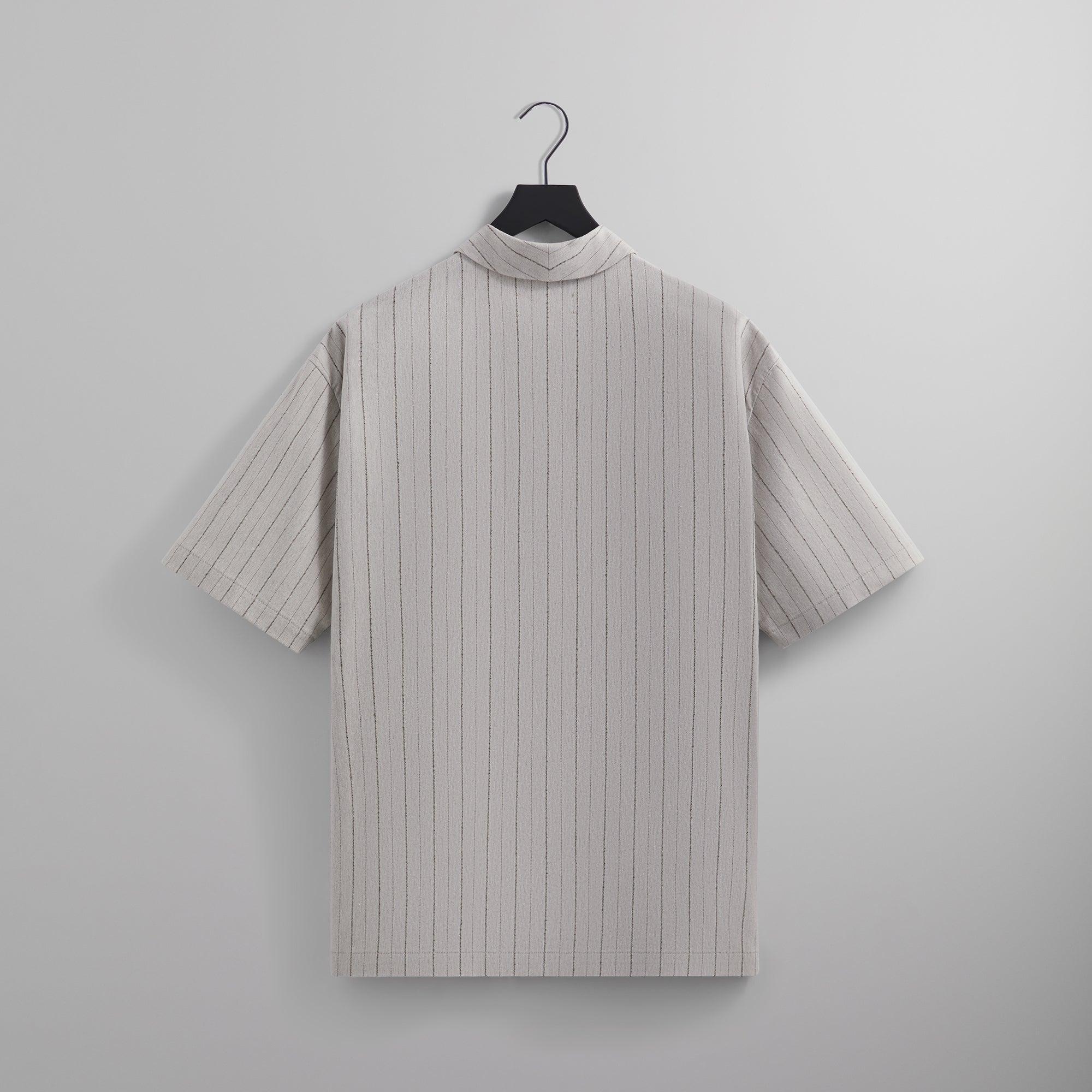 Kith Striped Twill Thompson Crossover Shirt - Light Heather Grey Male Product Image