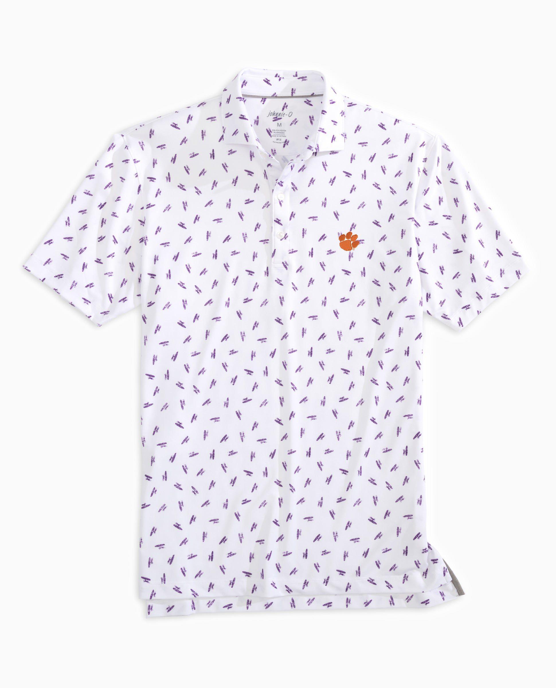 johnnie-O Clemson Exeter Printed Jersey Performance Polo Product Image