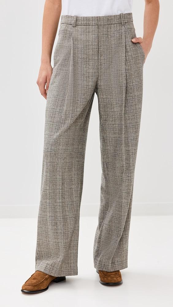 Vince High Rise Wool Blend Plaid Trousers | Shopbop product image