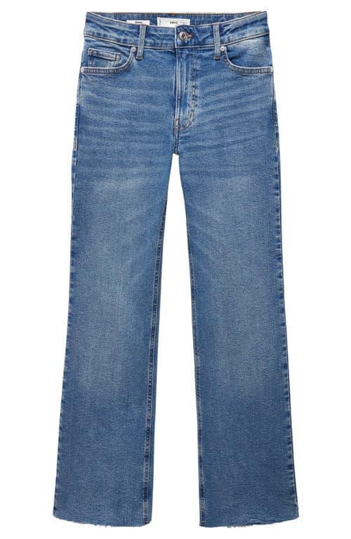 MANGO Raw Hem Crop Flare Jeans Product Image