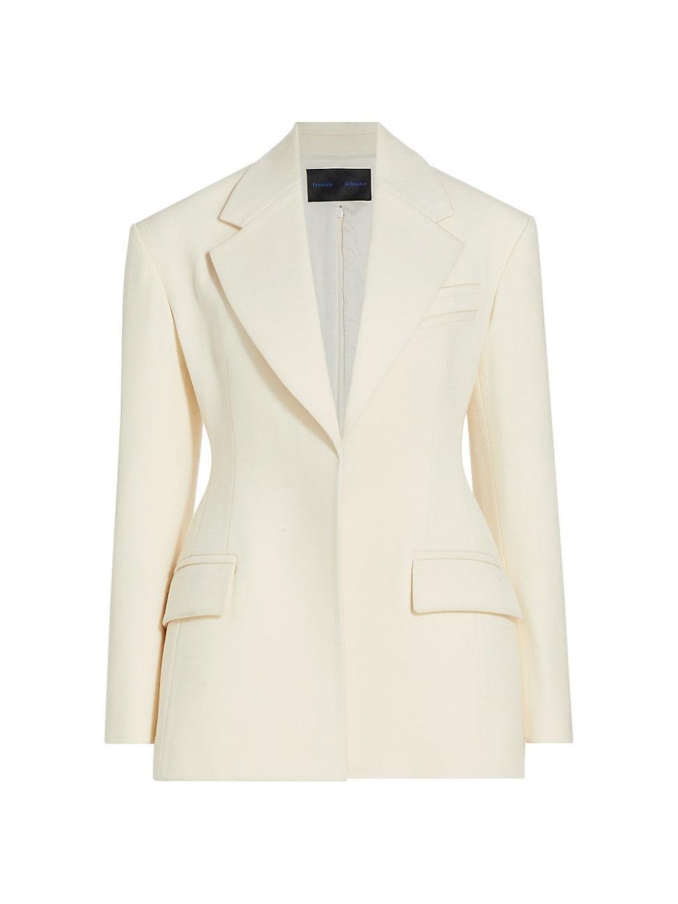 Womens Wool Twill One-Button Jacket Product Image