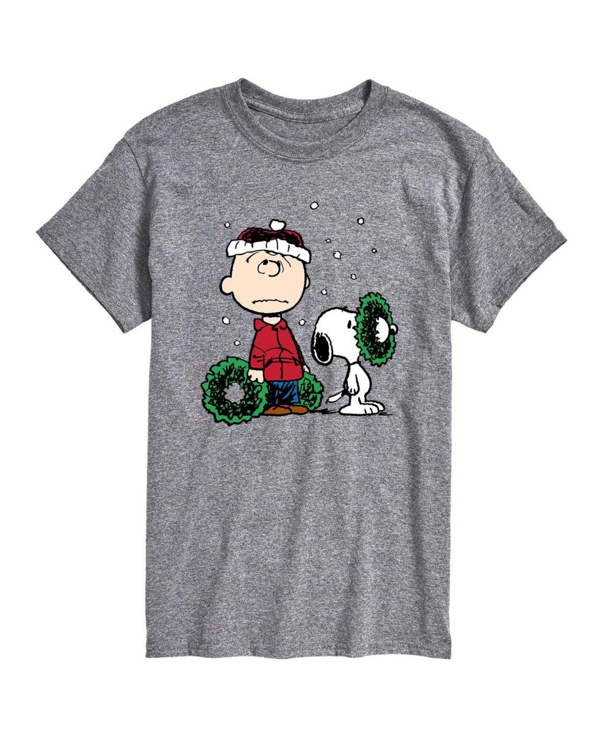 Mens Peanuts Snoopy Santa Reindeer Tee Green Product Image