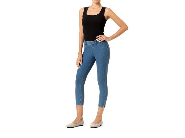 Womens HUE(R) Ankle Slit Denim Capri Leggings Product Image