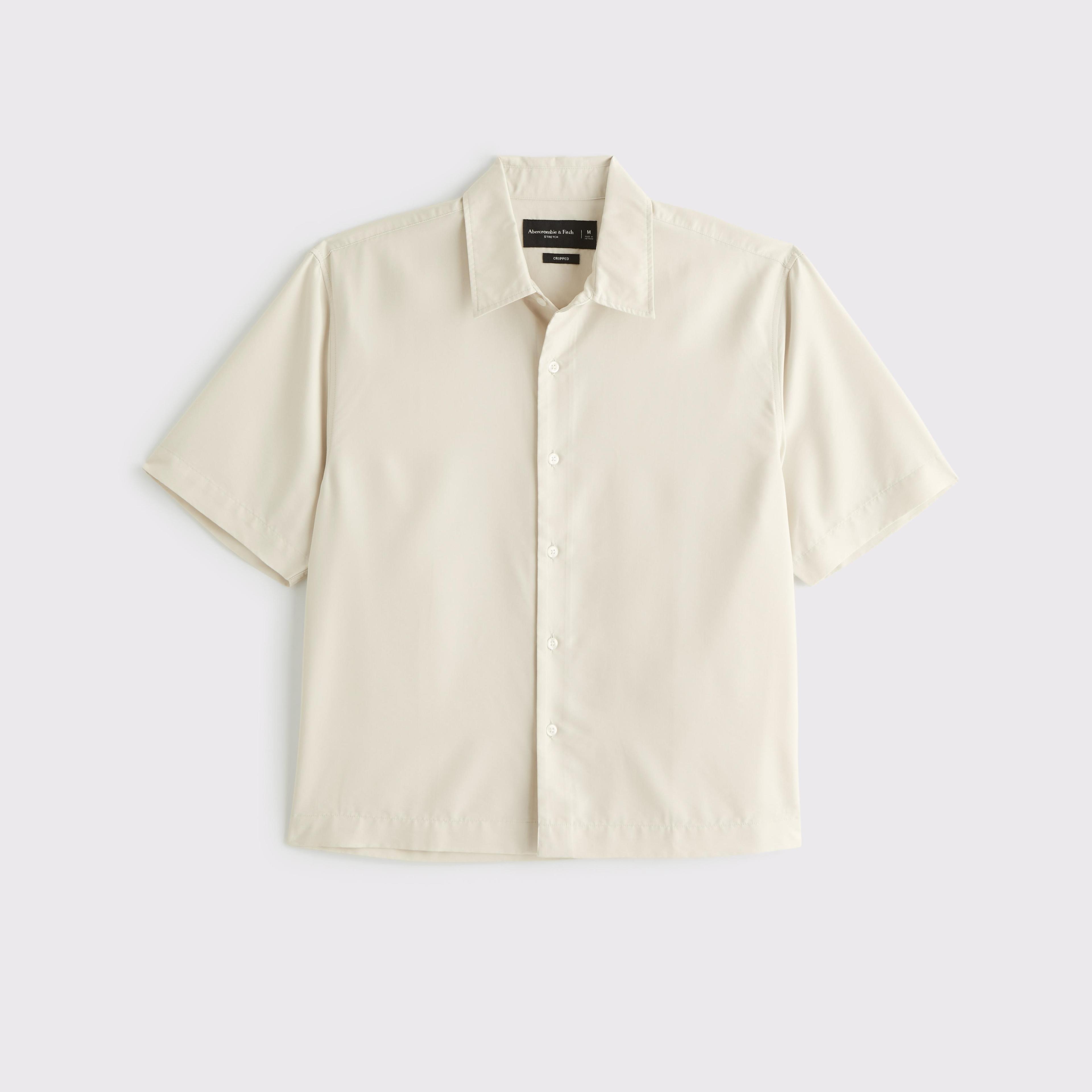 Short-Sleeve Cupro Button-Up Shirt Product Image