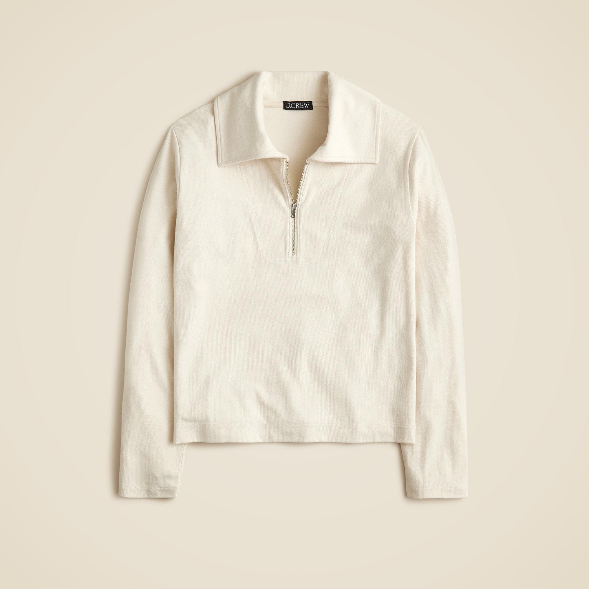 Soft rib quarter-zip top Product Image