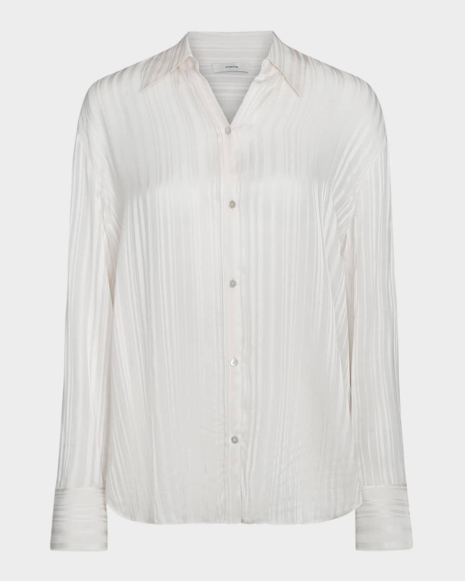 Sheer Striped Pintuck Blouse product image