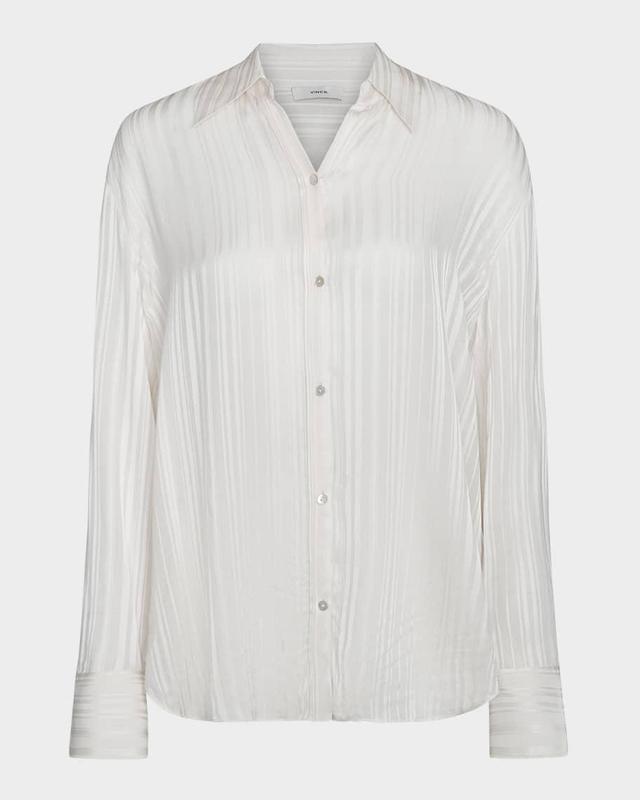 Sheer Striped Pintuck Blouse Product Image