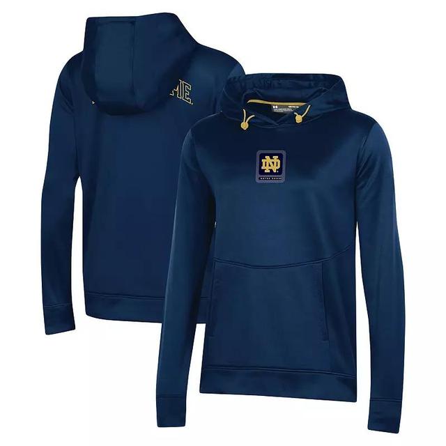 Womens Under Armour Notre Dame Fighting Irish 2023 Sideline Performance Pullover Hoodie Blue Product Image