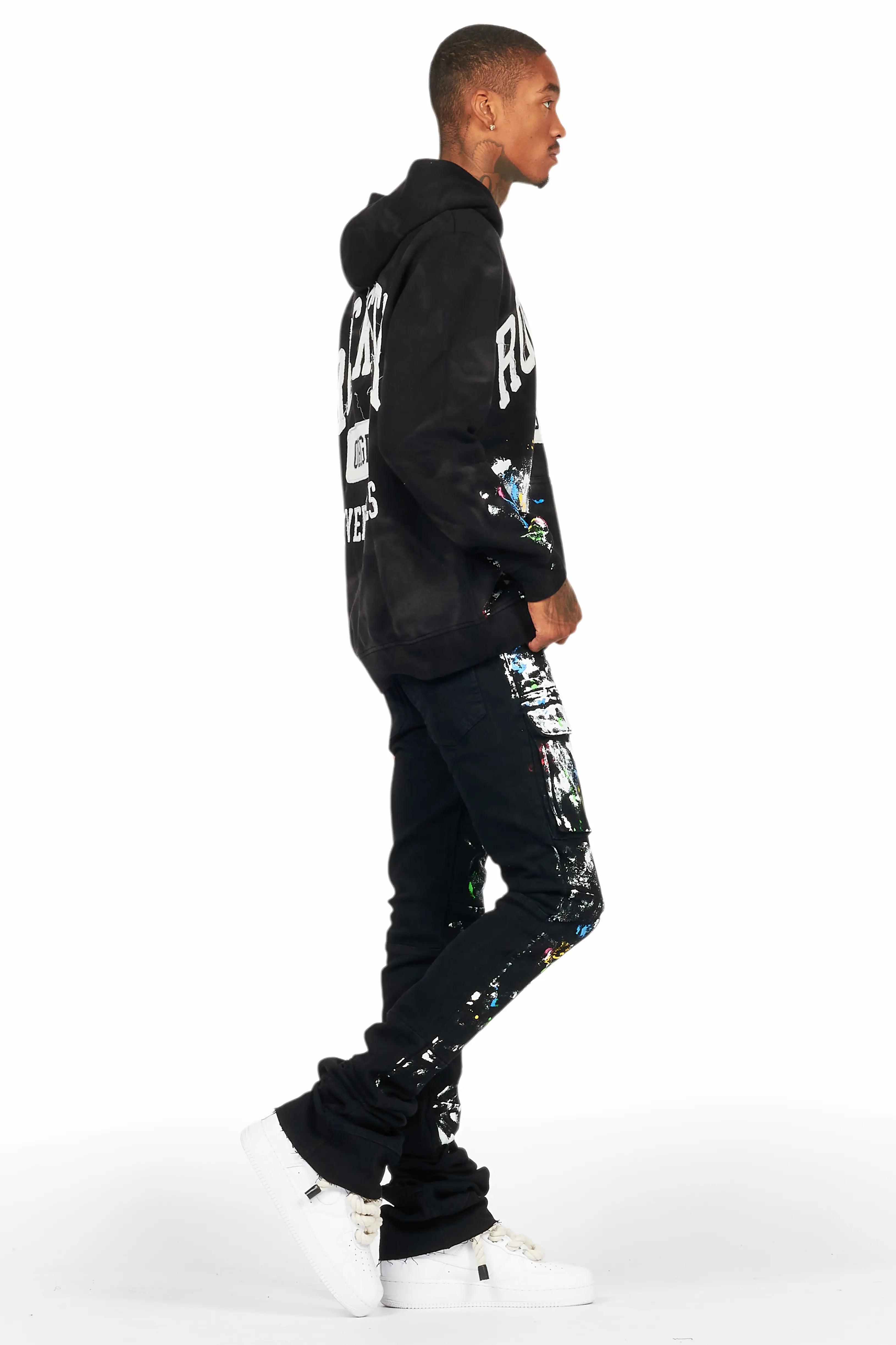 Balta Black Hoodie/Super Stacked Flare Jean Bundle Male Product Image