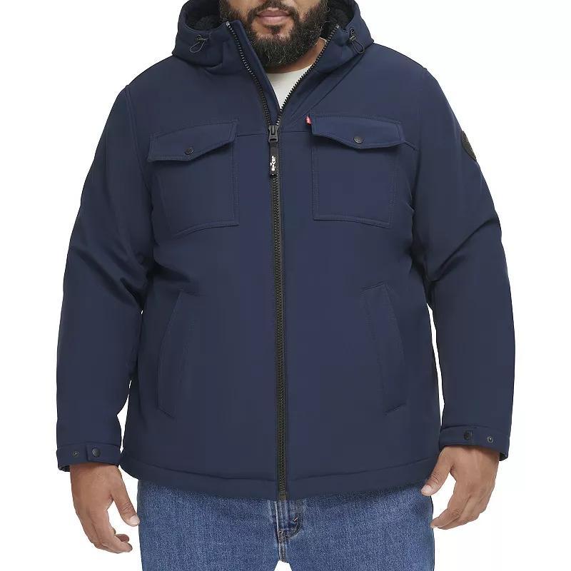 Big & Tall Levis Sherpa-Lined Hooded Softshell Utility Jacket, Mens Product Image