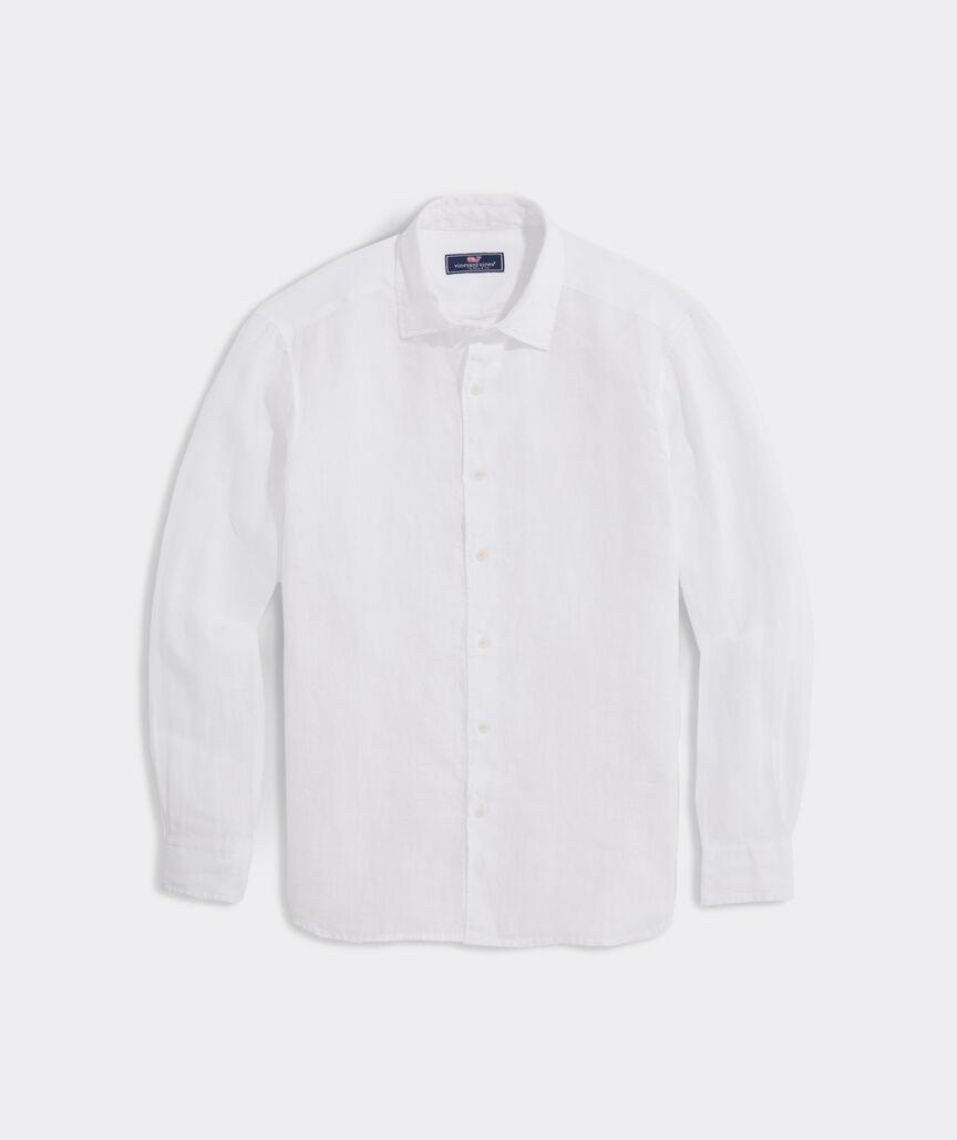 Linen Solid Spread Collar Shirt Product Image