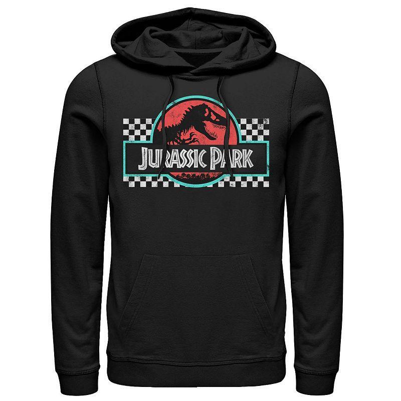 Mens Jurassic Park Retro Colors Checkered Logo Hoodie Product Image