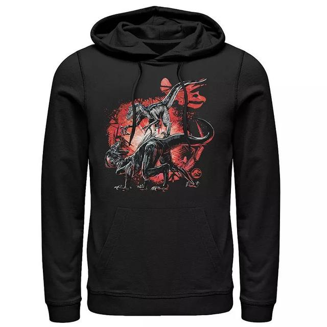 Mens Jurassic World Raptor Fight Portrait Hoodie Blue Product Image