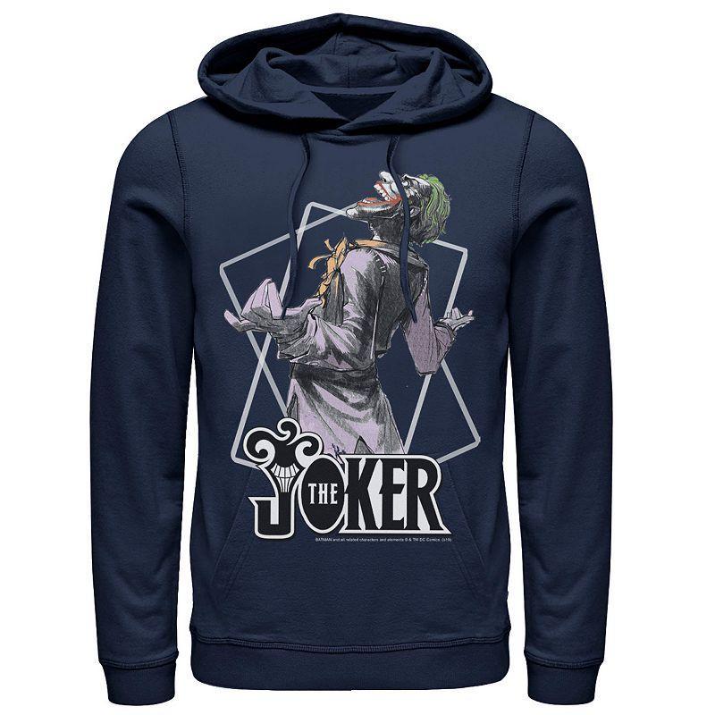 Mens DC Comics The Joker Card Outline Hoodie Blue Product Image