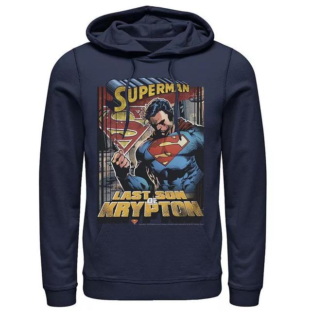 Mens DC Comics Superman Last Son Of Krypton Text Poster Hoodie, Mens Product Image