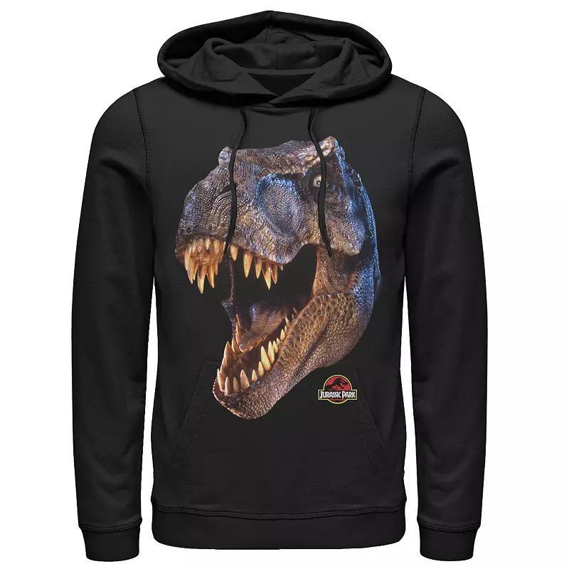 Mens Jurassic Park T-Rex Head Roar Pullover Hoodie Athletic Grey Product Image