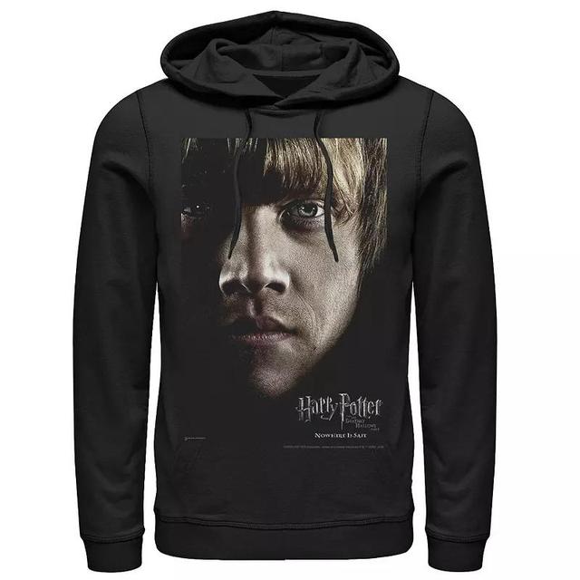 Mens Harry Potter Deathly Hallows Ron Character Poster Graphic Pullover Hoodie Product Image