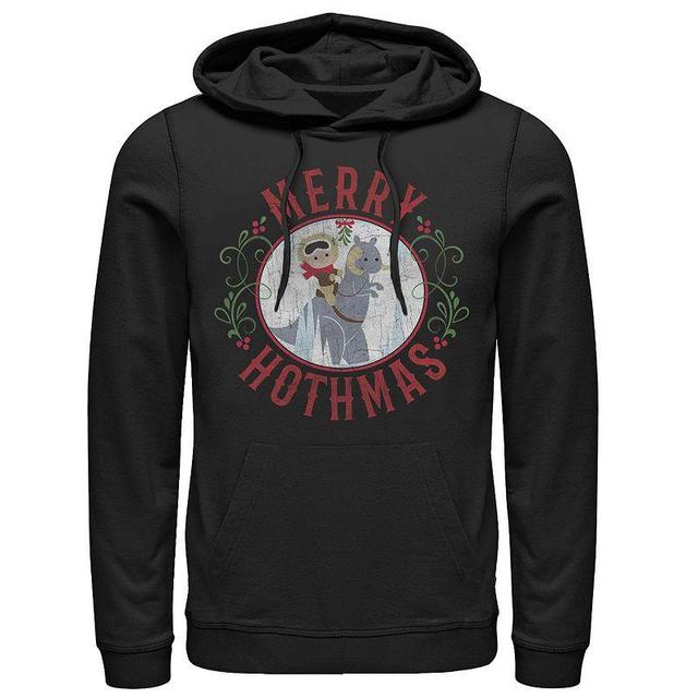 Mens Star Wars Merry Hothmas Cute Cartoon Mistletoe Circle Hoodie Product Image