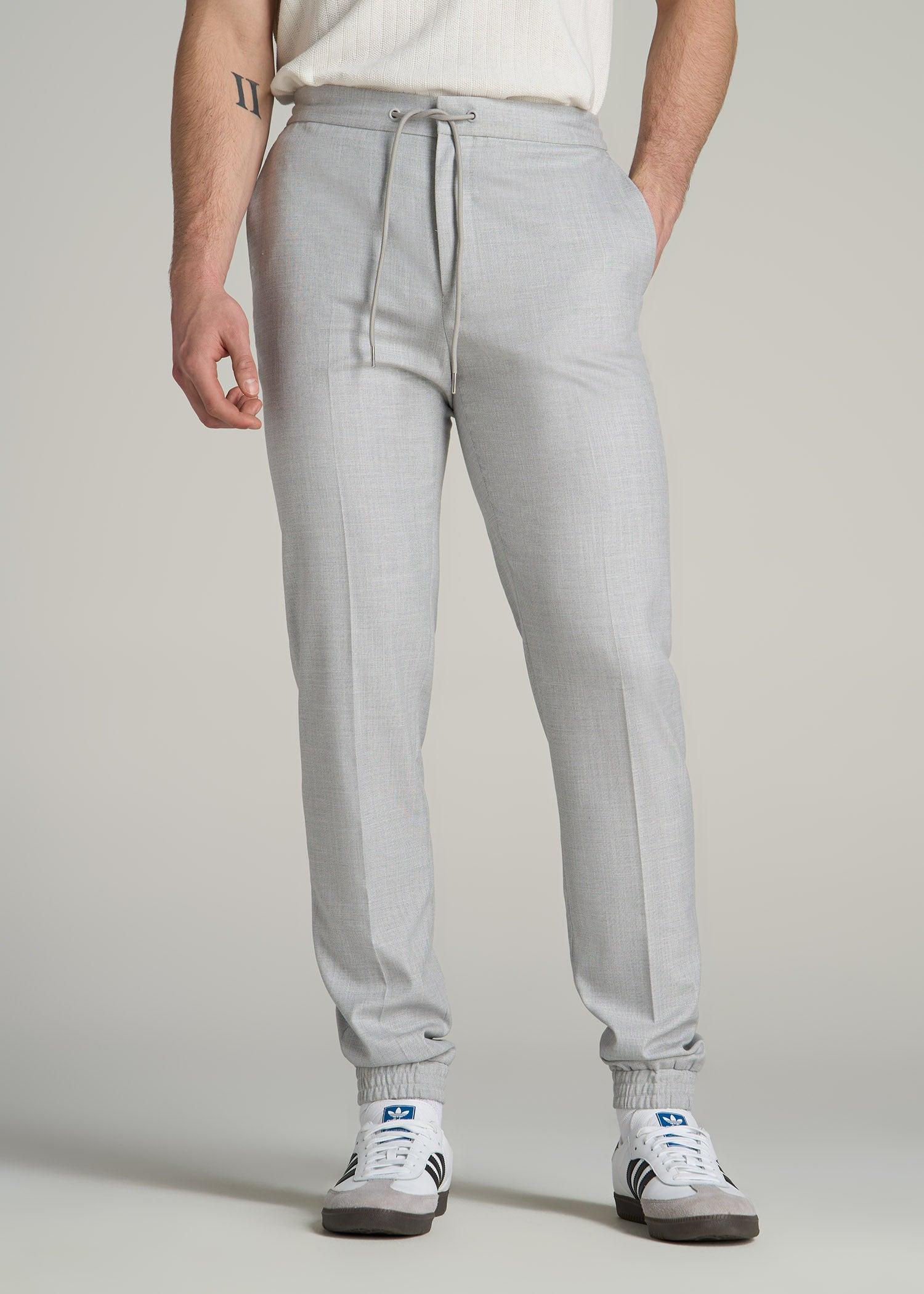 Jogger Dress Pants for Tall Men in Silver Grey Male Product Image