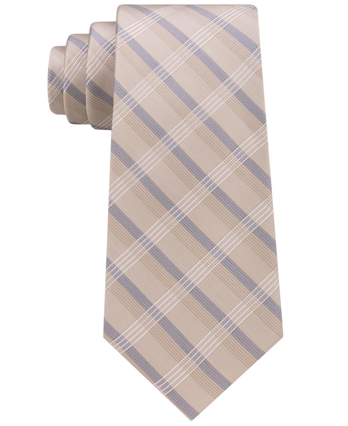 Calvin Klein Mens Creme Plaid Tie Product Image