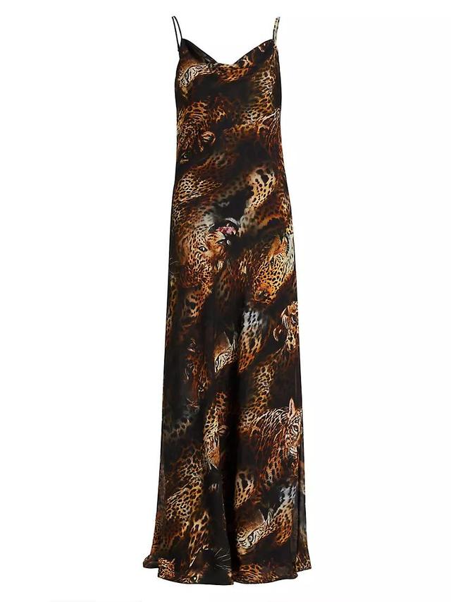 Christine Leopard Print Silk Slip Dress Product Image