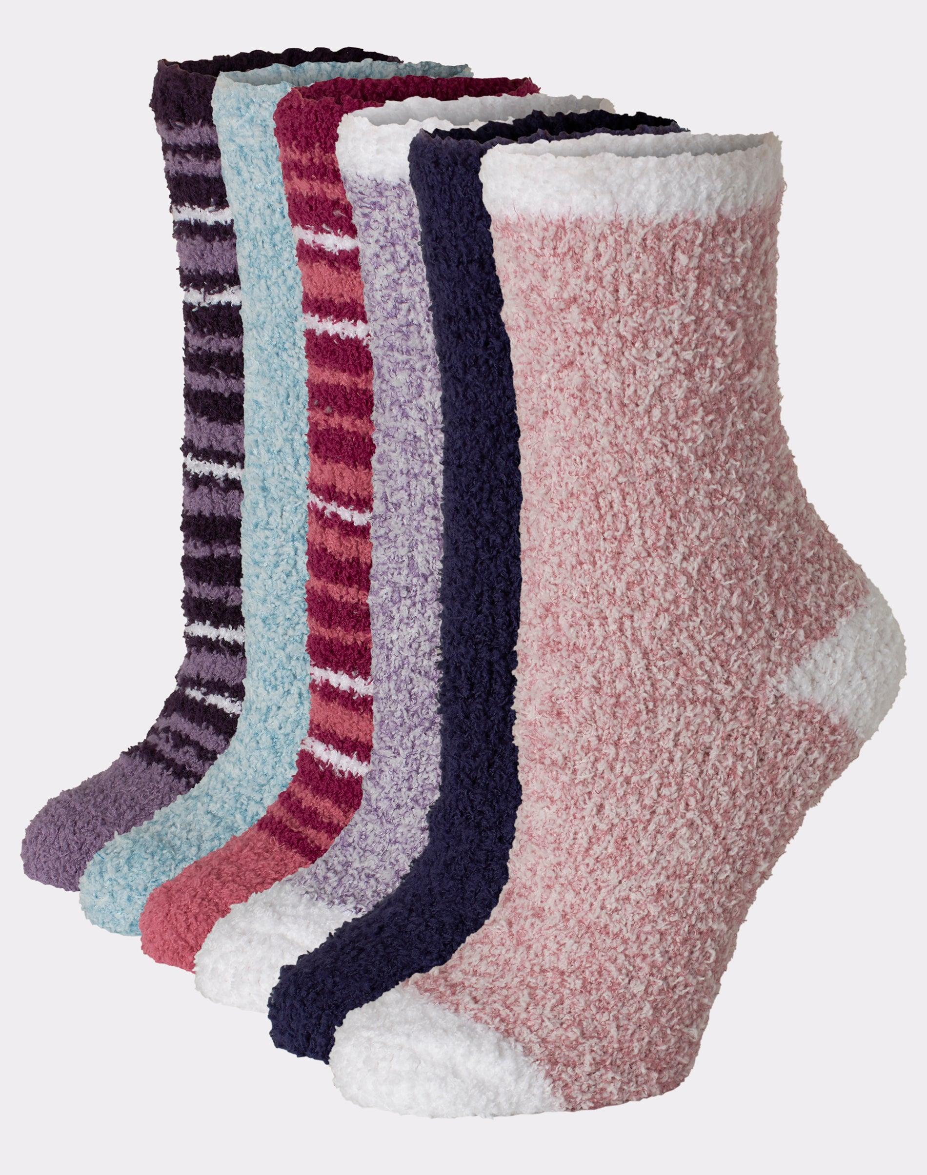 Hanes Womens Cozy Crew Socks, 6-Pairs Ath Stripe/Tie Dye/Solid Asst 5-9 Product Image